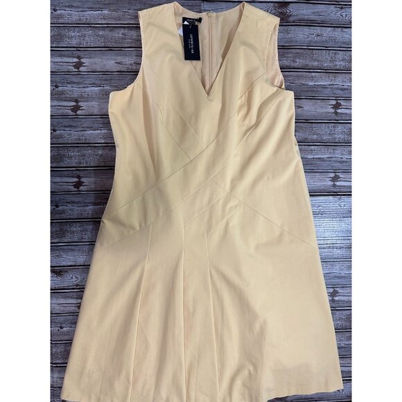Lafayette 148 V Neck Sleeveless Dress color Citronella Size 18 NWT $498 - Picture 1 of 6